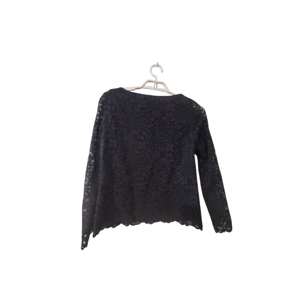 Tory Burch 2 piece set womens 10 lace overlay skirt top green navy